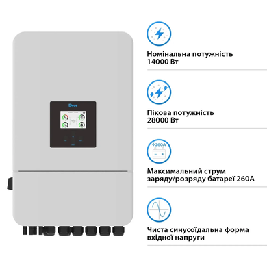Гібридний інвертор Deye SUN-15K-SG05LP3-EU-SM2 WiFi (15 kW, 3 фази, 2 MPPT, LV) 1540345 фото