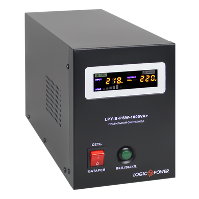 ДБЖ LogicPower LPY-B-PSW-1000VA+ з правильною синусоїдою 12V 10A/20A 1000VA+ 700 Вт (202255)