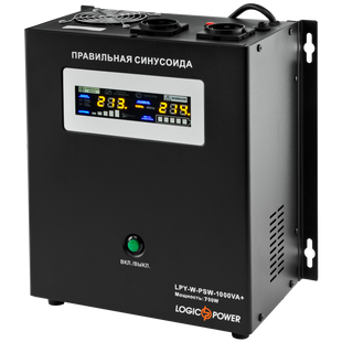 ДБЖ LogicPower LPY-W-PSW-1000VA+ з правильною синусоїдою 12V 10A/20A 1000VA+ 700 Вт (202256)