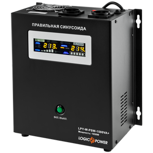 ДБЖ LogicPower LPY-W-PSW-1500VA+ з правильною синусоїдою 24V 10A/15A 1500VA+ 1.05 кВт (202259)