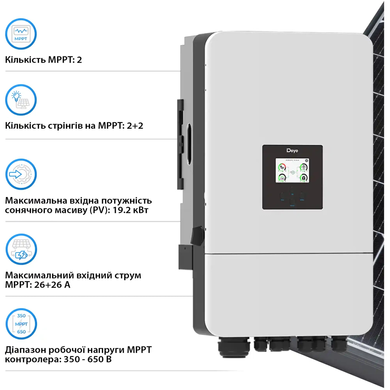 Гибридный инвертор Deye SUN-12K-SG05LP3-EU-SM2 WiFi (12 kW, 3 фазы, 2 MPPT, LV) 1540344 фото
